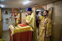 Архиерейское богослужение в Преображенском храме посёлка Загорянский 